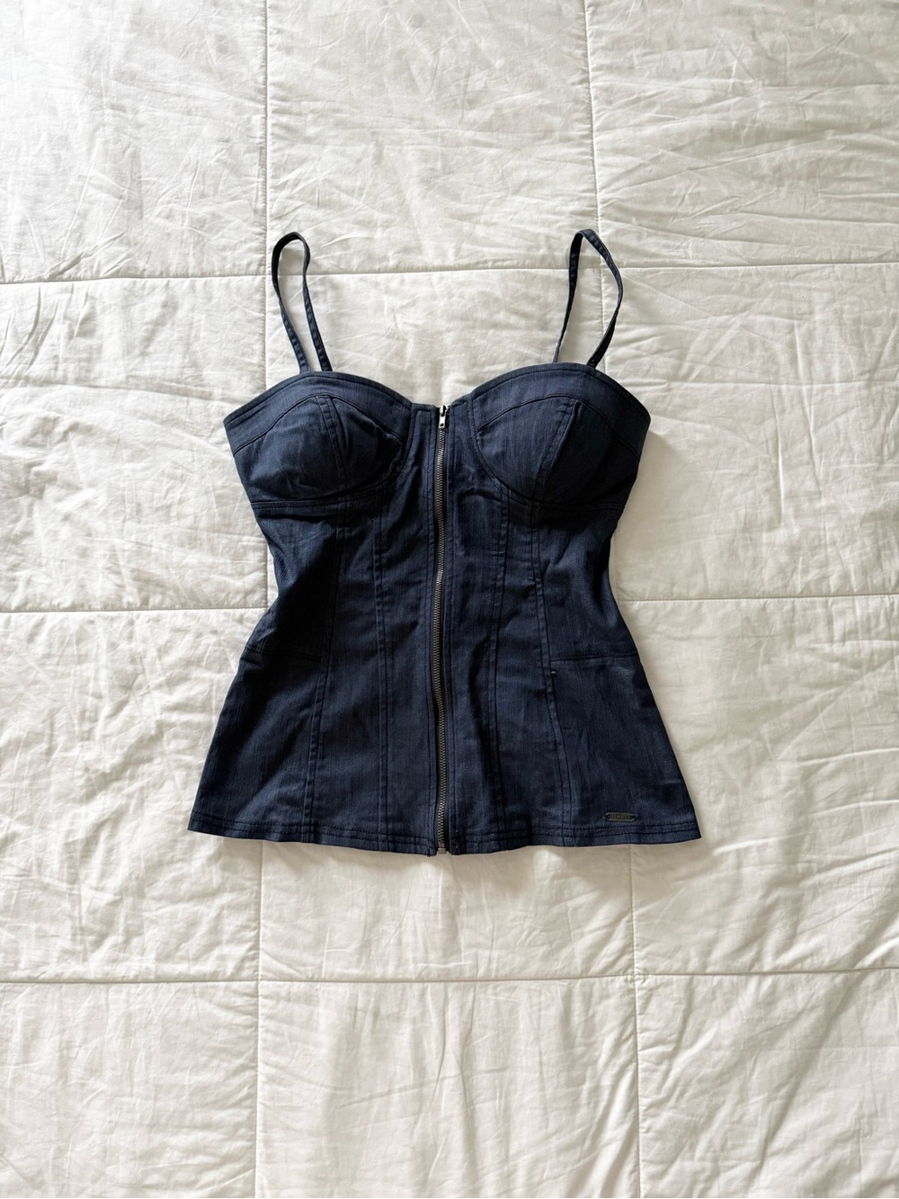 Vintage Y2K guess navy blue cotton corset top